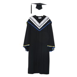 訂製澳門科技大學碩士資訊科技學院畢業袍  黑色正方畢業帽 銀色v領披肩 碩士畢業袍專門店DA172 訂製澳門科技大學碩士資訊科技學院畢業袍  黑色正方畢業帽 銀色v領披肩 碩士畢業袍專門店DA172